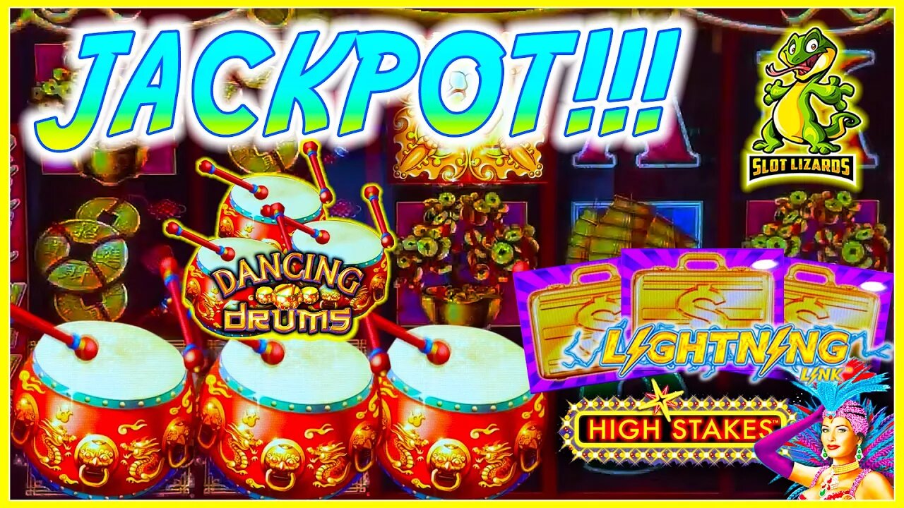 AWESOME DOUBLE WIN JACKPOT!!! Dancing Drums VS Lightning Link High Stakes Slots LIVESTREAM HIGHLIGHT