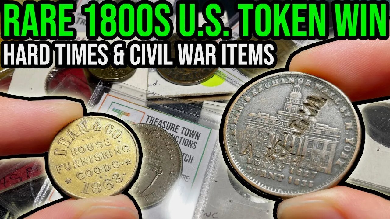 Striking... Copper?? Unboxing A $120 Rare U.S. Coin Auction Purchase - Hard Times & Civil War Tokens