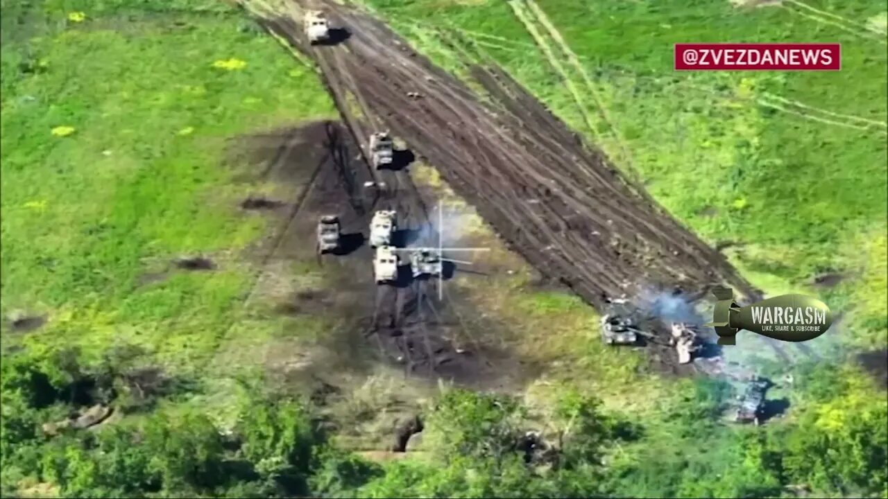 Massive destruction: Ukrainian tanks & MRAPs hit with artillery & mines