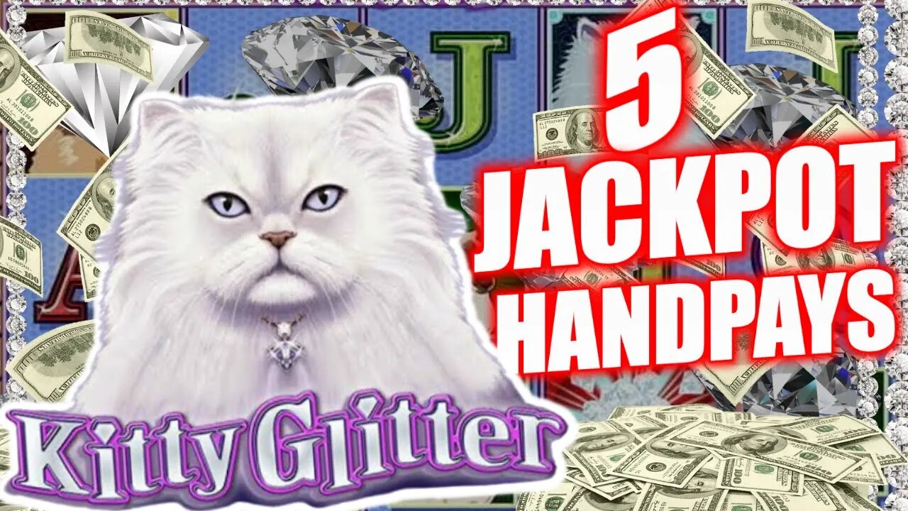 5 JACKPOTS on KITTY GLITTER HIGH LIMIT SLOT MACHINE at the COSMOPOLITAN CASINO OF LAS VEGAS!!