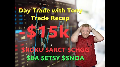 Day Trade With Tony Trade Recap -$15k Trading After Hours While Drunk 🙀