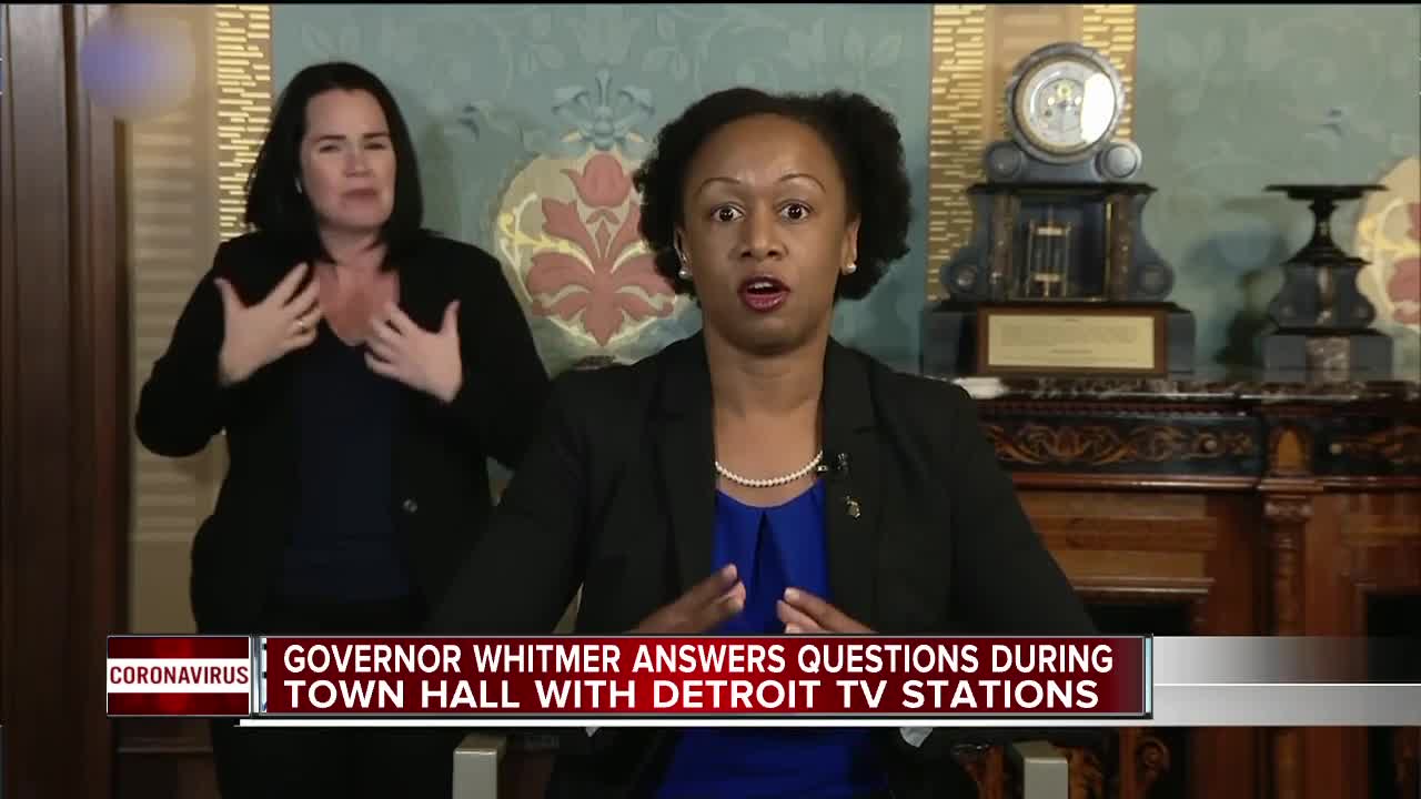 Gov. Whitmer answers questions during town hall with Detroit TV stations