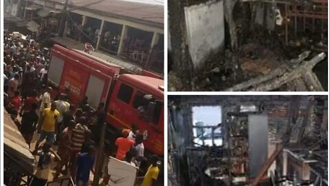 Fire razes Onitsha drug market (video). #fire