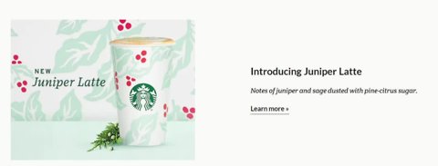 Starbucks introducing Juniper Latte