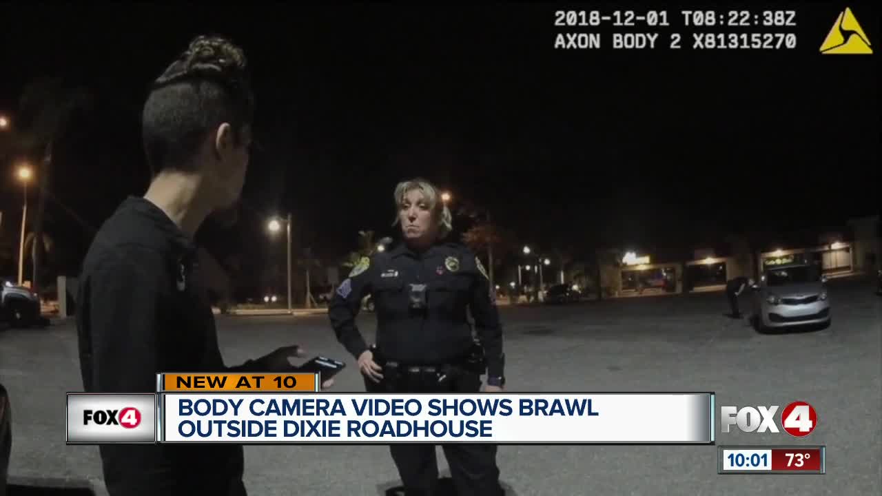 Body cam video shows brawl outside Dixie Roadhouse