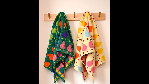 Cute Graffiti Pears Patter Cotton Soft Face Towel for Kids