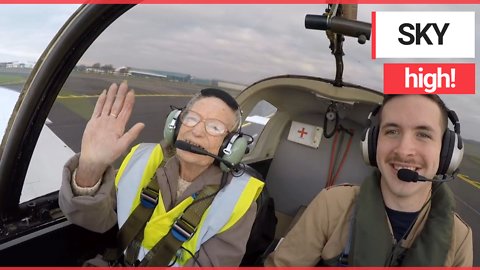 A great gran who has never flown has taken to the skies as her dying wish