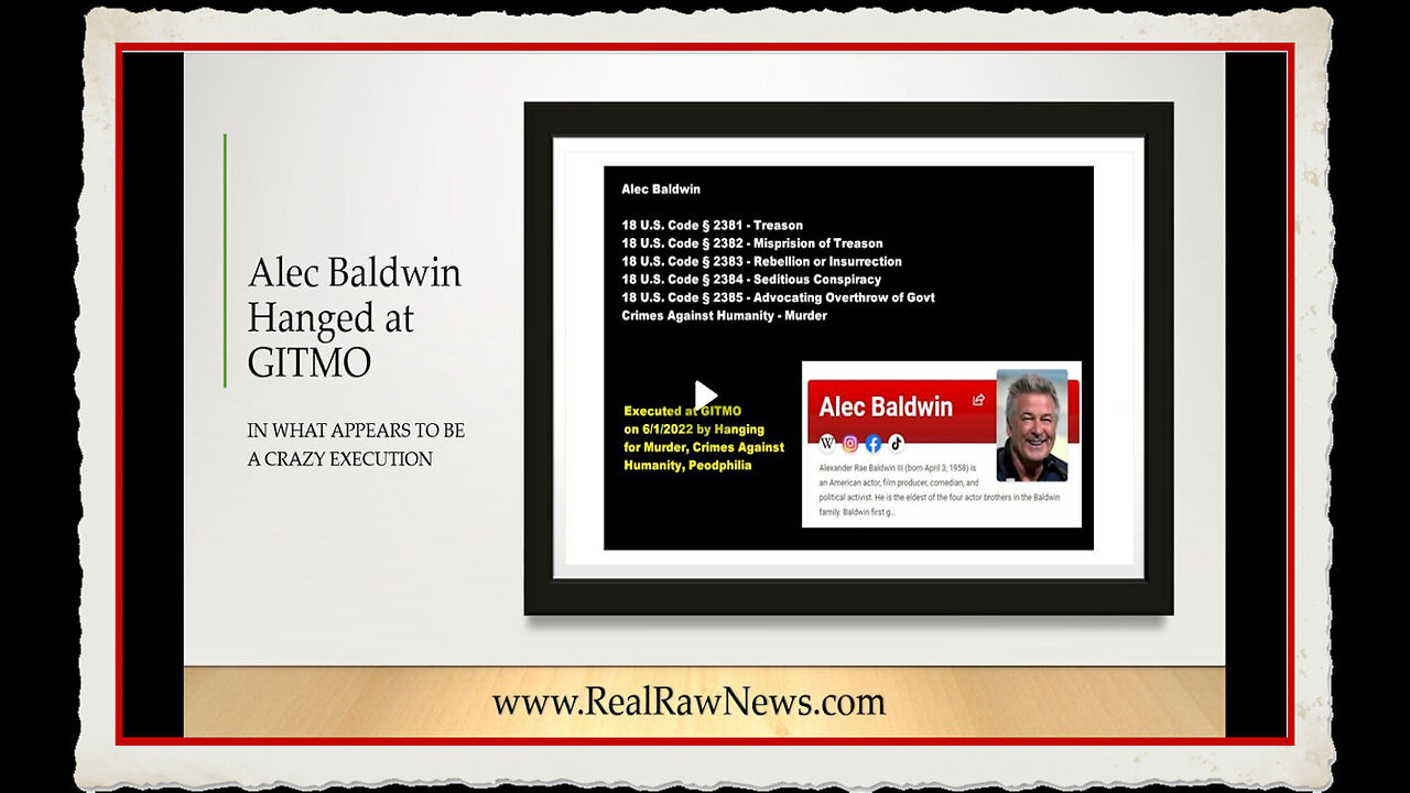 Alex Baldwin Hanged - What are you realy watching on MSM
