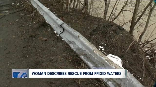 Woman describes rescue from frigid waters