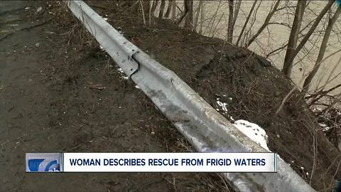 Woman describes rescue from frigid waters