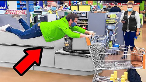 He FLOATS through the STORE...Employees Freak Out.