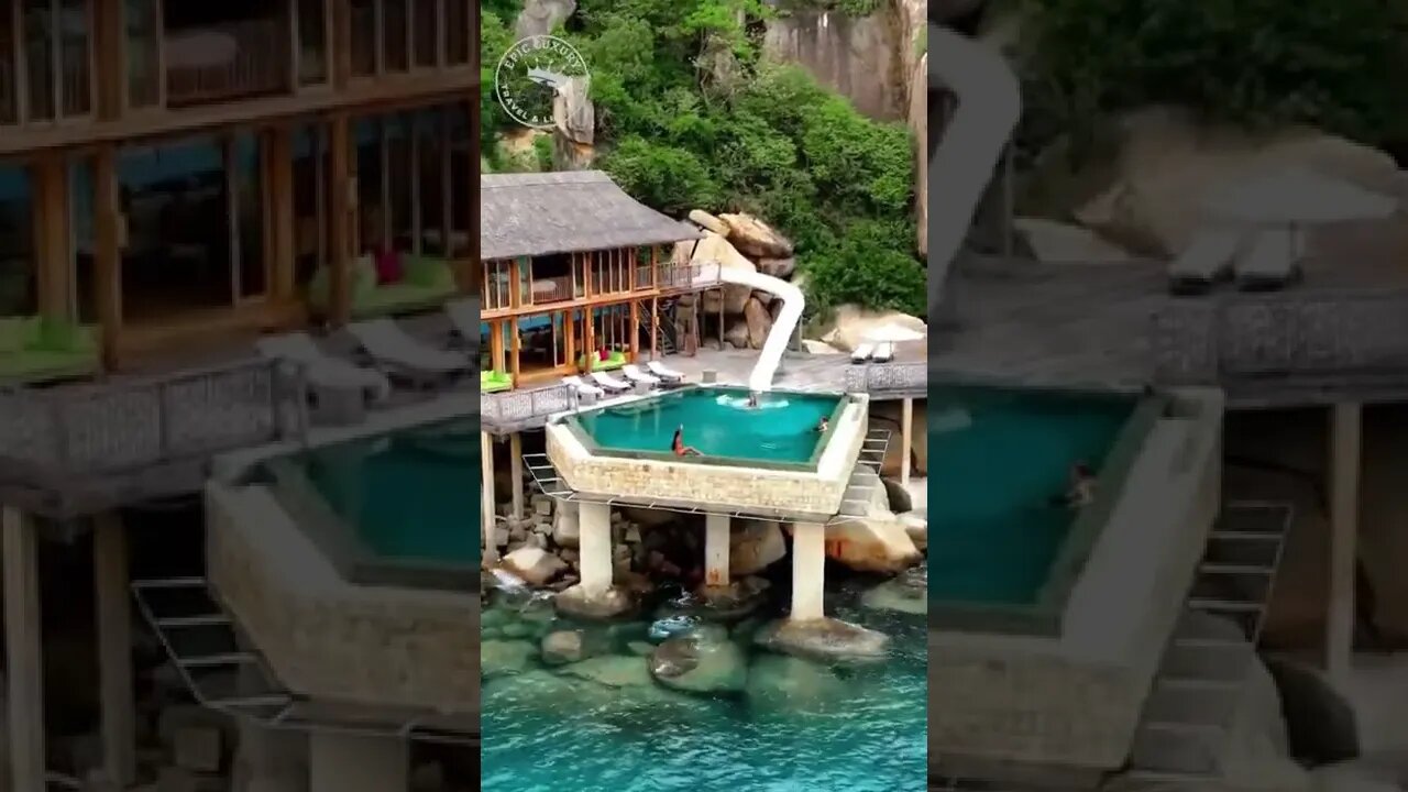 Luxury Villa WATERSLIDE Goals With Friends!💦😍 #shorts