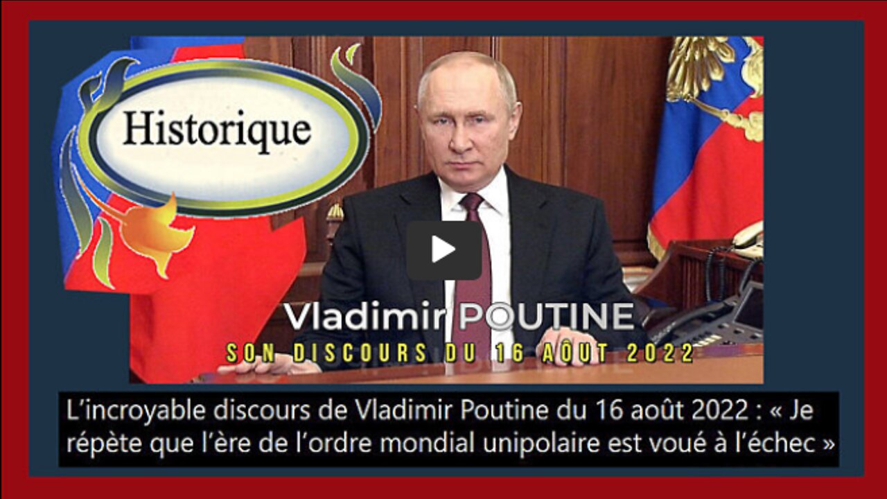 V.POUTINE Son incroyable discours du 16 août 2022