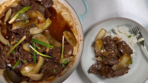 Beef and onion stir fry #quick #juicy#tender recipe