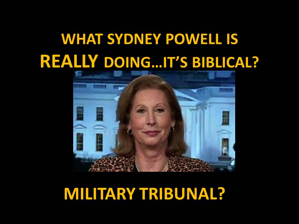 WHAT SYDNEY POWELL IS REALLY DOING...IT WILL BE BIBLICAL?