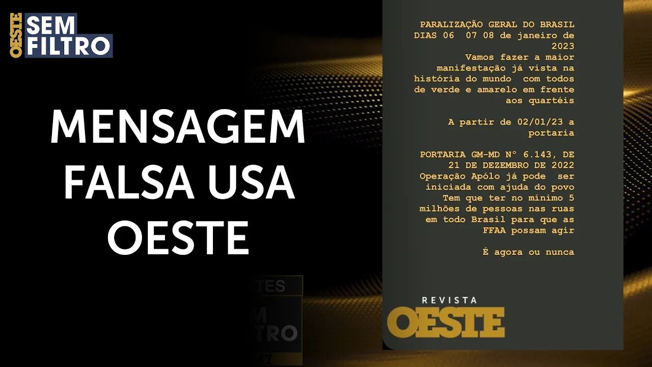 Publicação atribuída à Revista Oeste sobre as manifestações é falsa | #osf