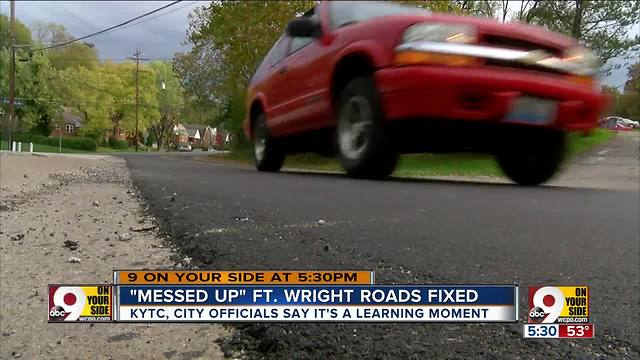 Messed-up roads in Fort Wright finally fixed