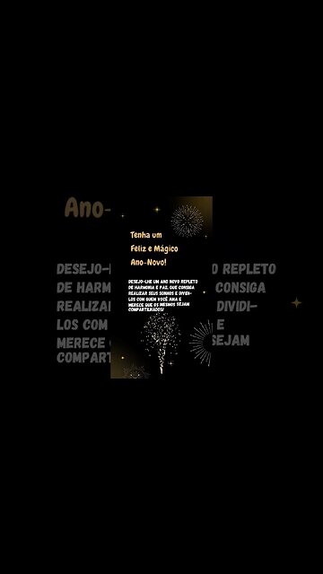 MENSAGEM DE FELIZ ANO NOVO DO CANAL.#shorts