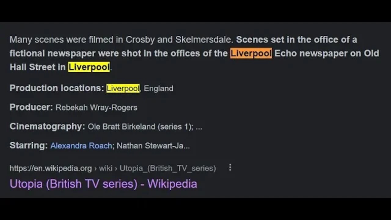 Utopia Filmed In Liverpool - Utopia 2013 UK Version Filmed April - October 2012 - Utopia Decoded