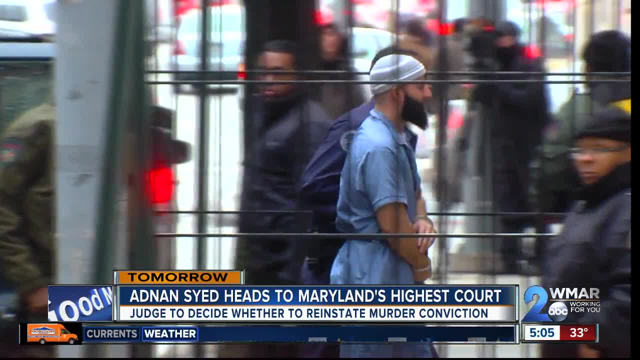 MD's highest court will hear arguments in Syed case