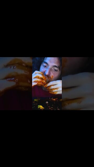 ASMR Fire Sauce Cheese Burger ! * mukbang no talking * #food