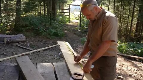 Porch Overhang, Install Windows, Stone Floor, Garden Harvest, Off Grid Log Cabin Build Alone, Ep 23