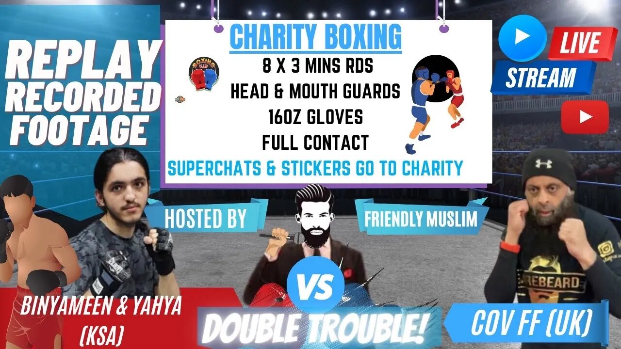 P1 MAIN EVENT Charity Boxing Fight. Clear Footage.