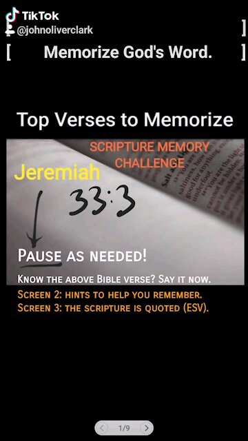 Top Verses To Memorize, Jeremiah 33:3