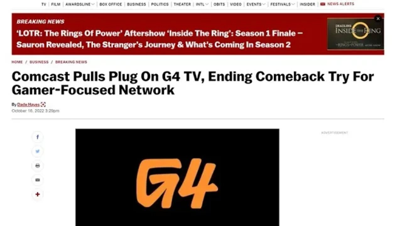 G4TV Dead And Why Pop-Culture Media Shilling Is the Reoccurring Theme.