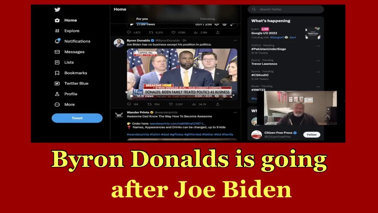 Byron Donalds is going after Joe Biden today on Twitter.