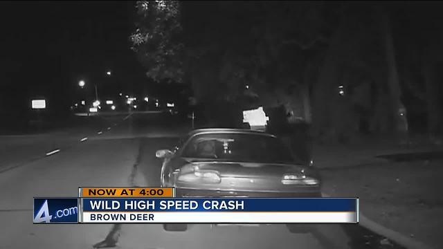 Suspect on the loose after police chase, crash in Brown Deer