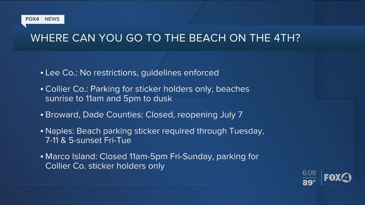Beach restrictions for the holiday weekend