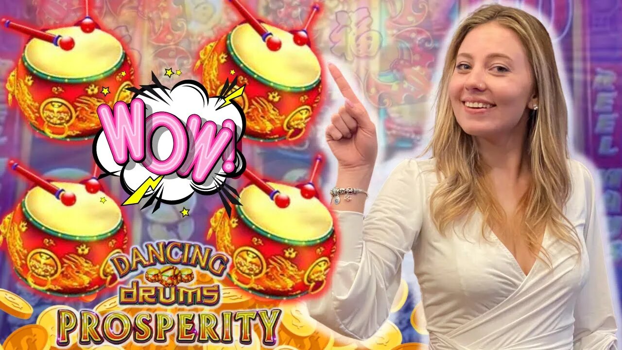 CRAZY 4-TRIGGER BONUS on Dancing Drums Prosperity Slot Machine!