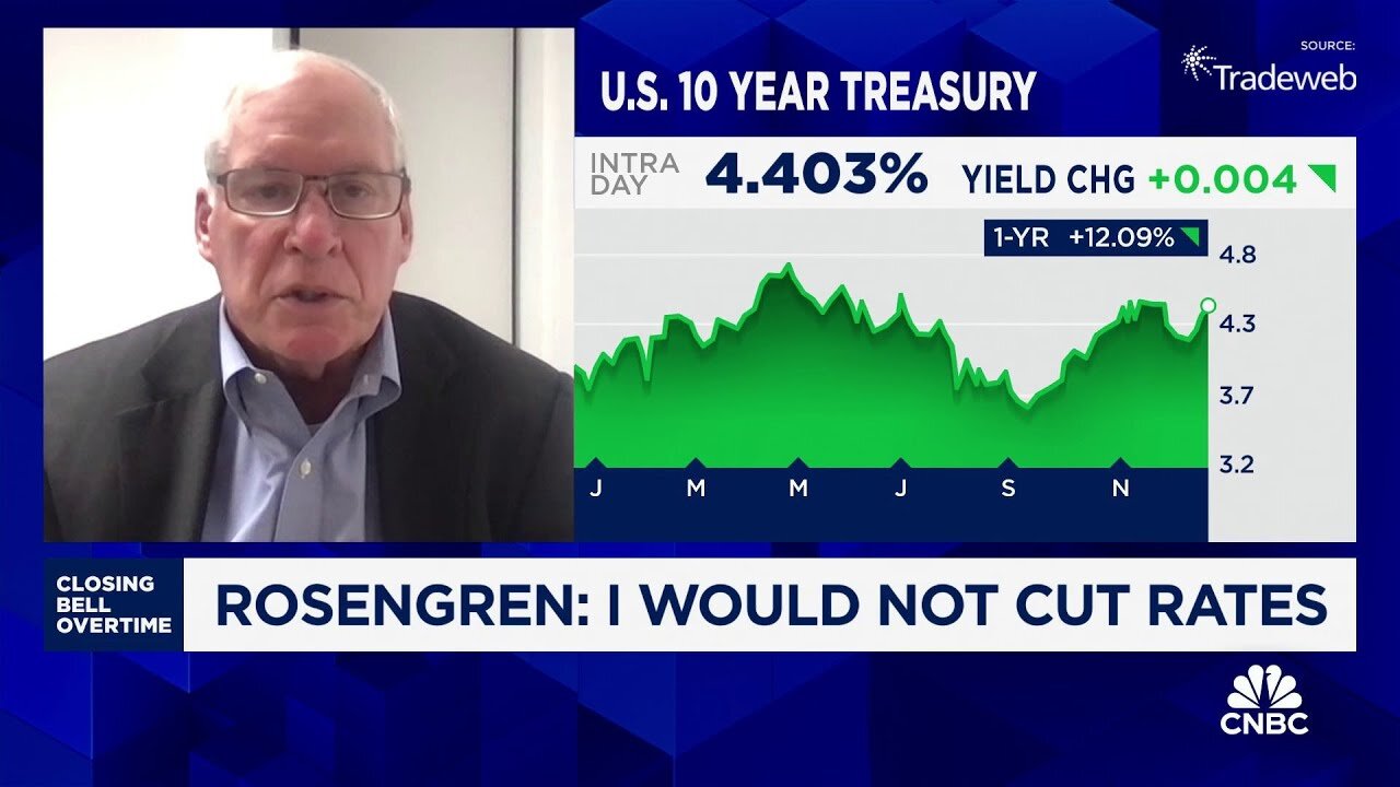 Fmr. Boston Fed President explains why he wouldn't cut rates at the upcoming Fed meeting