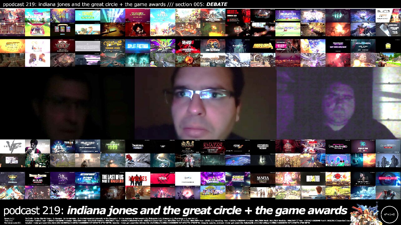 +2024/+2025 001/004 011/013 006/007 podcast 219 indiana jones and the great circle + the game awards