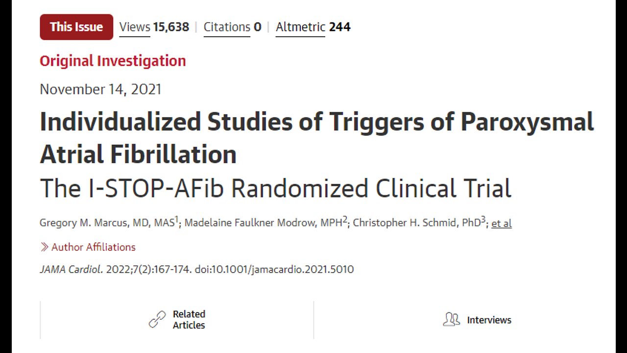 Can you reduce AFIB frequency by identifying your own triggers? The I STOP AFIB RCT