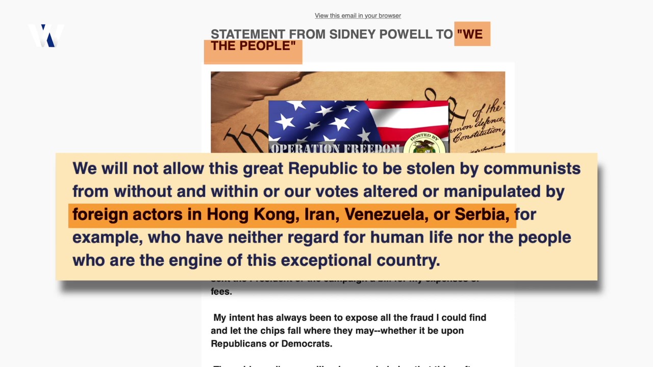 Wide Angle ~ Sidney Powell, Lin Wood Defending ‘We the People’