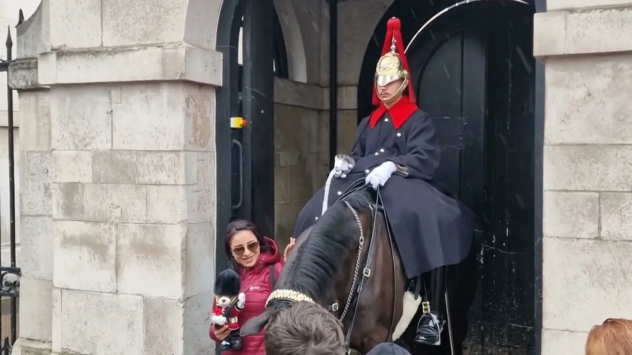 Rein grabbing in the rein #horseguardsparade