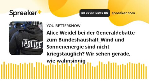 Alice Weidel bei der Generaldebatte zum Bundeshaushalt_Wind und Sonnenenergie sind nicht kriegstaugl