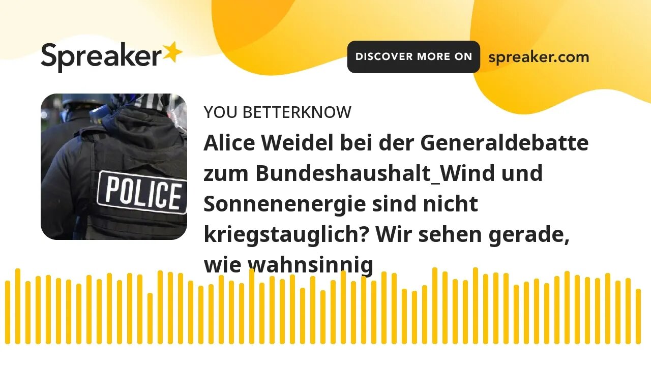 Alice Weidel bei der Generaldebatte zum Bundeshaushalt_Wind und Sonnenenergie sind nicht kriegstaugl