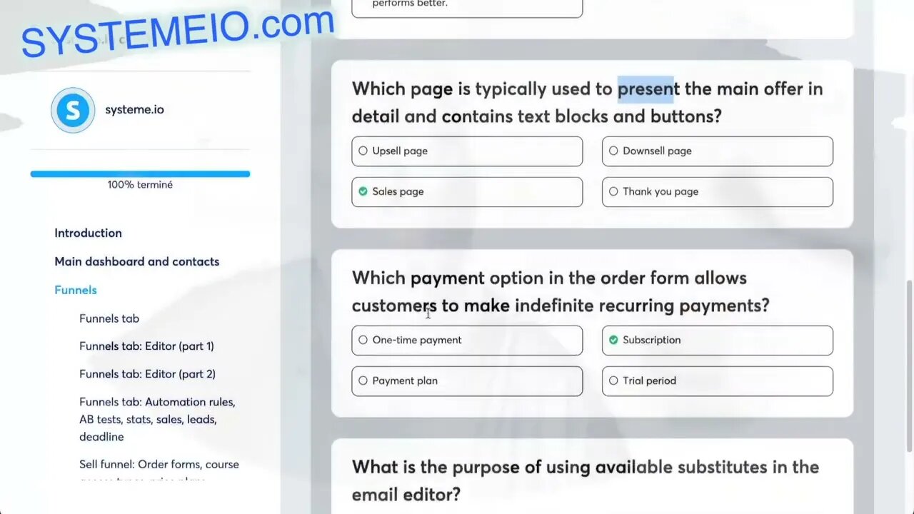 👩‍🎓 Free SystemeIO Certification Course (with answers)
