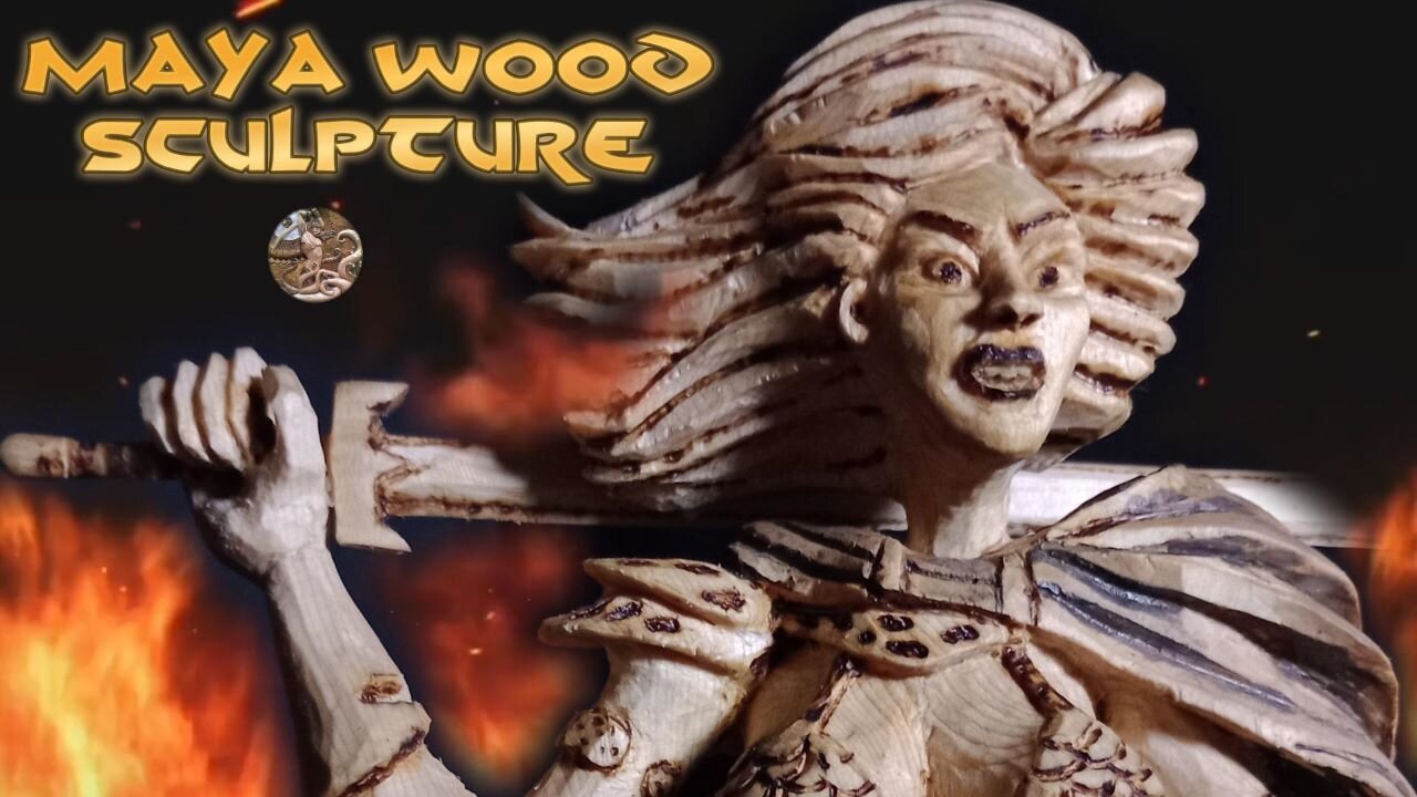 RED SONJA - wood sculpture - scultura su legno