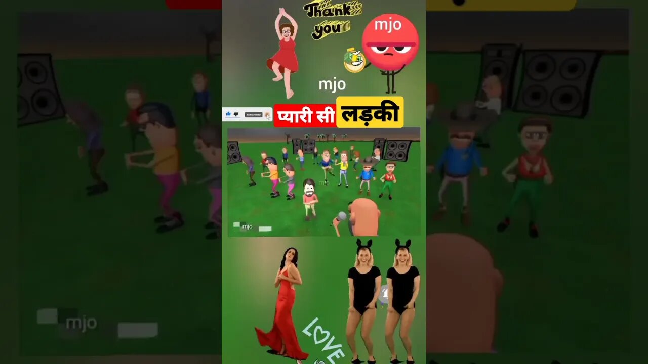 Pyari si ladki #Trending mjo 🎶 🎵@mjo #comedy #funny #animatedcartoon #comedycartoon #hindicartoon