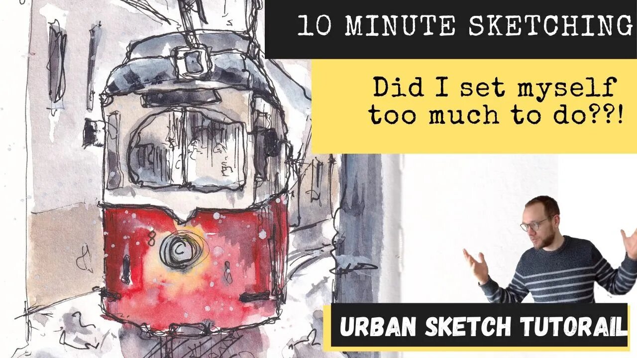 Sketching in 10 Minutes Goes Wrong! But I'm still Happy! Urban Sketch Tutorial