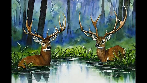 2 deer think about battling it out