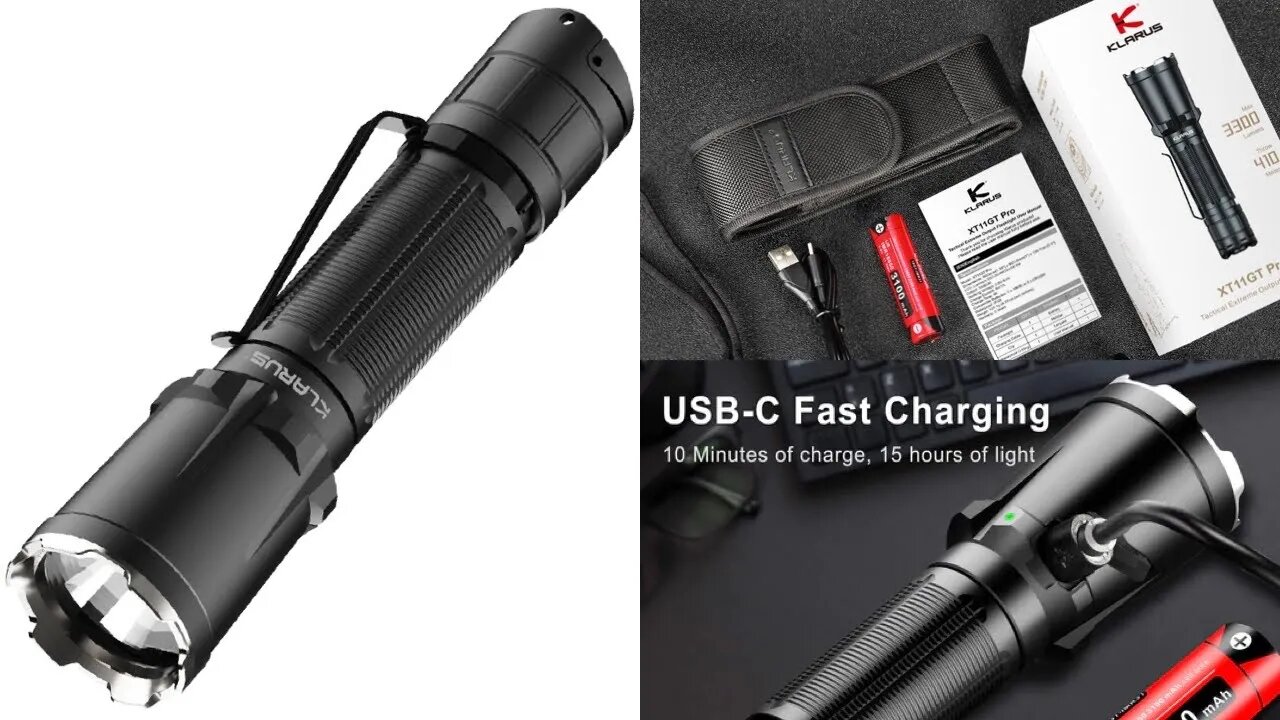 Klarus XT11GT Pro 3300 Lumen rechargeable flashlight