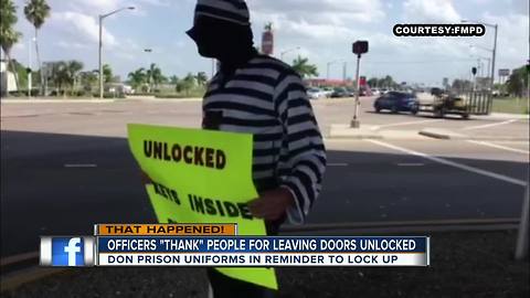 FMPD officers dress up as prisoners to "thank" you for not locking up