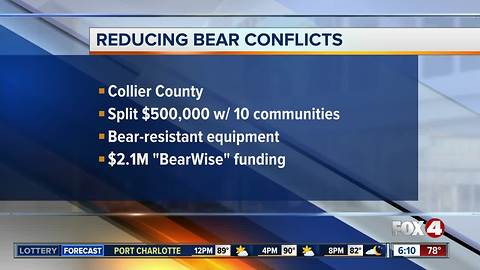 Collier Co. getting money to reduce conflicts between people and bears