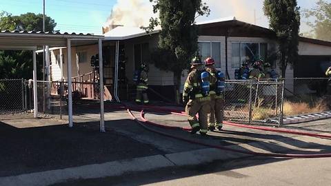 RAW VIDEO: Crews battle NW side mobile home blaze