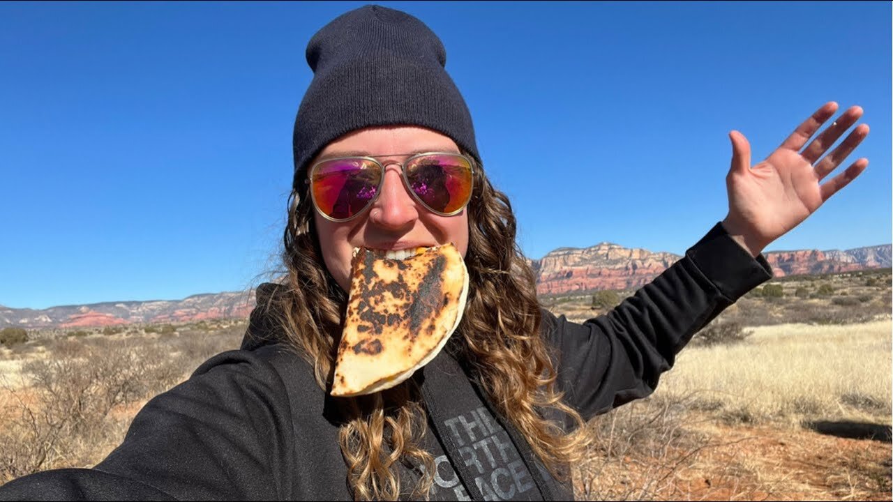 Making GRILLED CHEESE in the middle of Sedona's Red Rocks